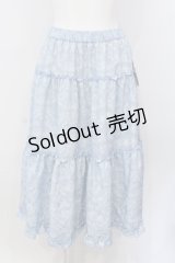 m petit by misako / NINA'S RVパニエスカート M サックス×アイボリー O-25-06-26-056-LO-SK-OW-ZT252