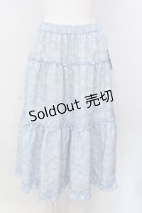 m petit by misako / NINA'S RVパニエスカート M サックス×アイボリー O-25-06-26-056-LO-SK-OW-ZT252