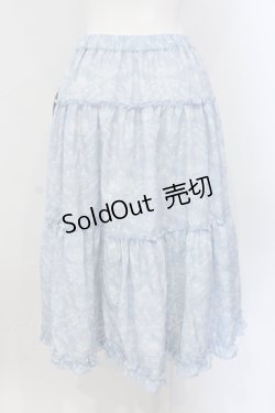 画像2: m petit by misako / NINA'S RVパニエスカート M サックス×アイボリー O-25-06-26-056-LO-SK-OW-ZT252