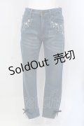 axes femme / 星×バラ刺繍デニムパンツ M ブルー O-25-06-26-007-AX-PA-OW-ZT0710G