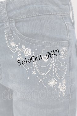 画像2: axes femme / 星×バラ刺繍デニムパンツ M ブルー O-25-06-26-007-AX-PA-OW-ZT0710G
