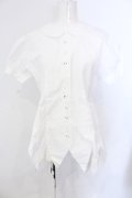 Jane Marple / ランダムカット丸襟ブラウス  シロ O-25-06-26-077-JM-BL-OW-OS