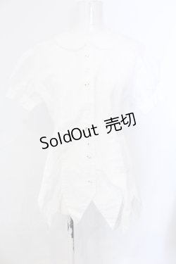 画像1: Jane Marple / ランダムカット丸襟ブラウス  シロ O-25-06-26-077-JM-BL-OW-ZT086