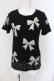 画像1: Jane Marple Dans Le Salon / リボンwithリボンのTシャツ M クロ O-25-06-26-080-JM-TO-OW-OS (1)