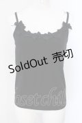 Jane Marple / リボントリミングキャミソール M クロ O-25-06-26-081-JM-TO-OW-OS