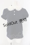 Jane Marple / レースカラーポロシャツ  ネイビー O-25-06-26-082-JM-TO-OW-OS