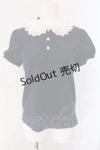 Jane Marple / レースカラーポロシャツ  ネイビー O-25-06-26-082-JM-TO-OW-OS