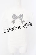 MILK / ドットリボン半袖カットソー  シロ O-25-06-26-086-ML-TO-OW-ZT209