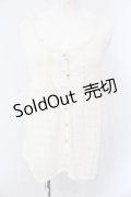 Jane Marple / かぎ針編みニットベスト M キナリ O-25-06-26-087-JM-TO-OW-OS