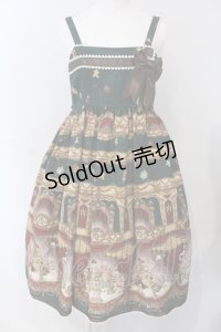 ALICE and the PIRATES / 雪降る聖夜の不思議な贈り物柄プレゼントリボンジャンパースカート  グリーン O-25-06-26-094-PA-OP-OW-OS