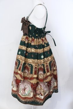 画像4: ALICE and the PIRATES / 雪降る聖夜の不思議な贈り物柄プレゼントリボンジャンパースカート  グリーン O-25-06-26-094-PA-OP-OW-OS