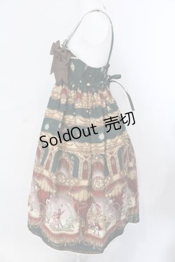 画像4: ALICE and the PIRATES / 雪降る聖夜の不思議な贈り物柄プレゼントリボンジャンパースカート  グリーン O-25-06-26-094-PA-OP-OW-OS