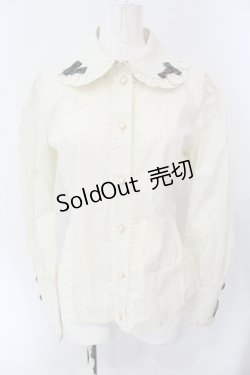 画像1: ALICE and the PIRATES / クララリボンブラウス  アイボリー O-25-06-26-095-PA-BL-OW-OS