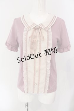 画像1: axes femme / ブラウス風プルオーバー M ピンク O-25-06-26-097-AX-TO-OW-OS