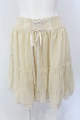axes femme / レーシーミニスカート M キナリ O-25-06-26-101-AX-SK-OW-OS