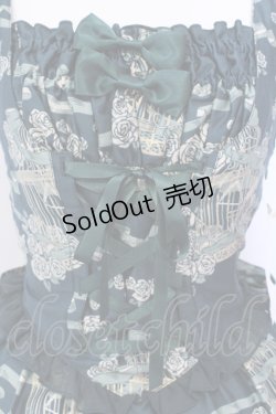 画像2: metamorphose / Rose Cageティアードジャンパースカート  グリーン O-25-06-26-018-ME-OP-IG-OS