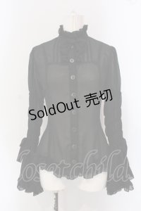 metamorphose / シャーリング姫袖ブラウス（シフォンジョーゼット）  クロ O-25-06-26-022-ME-BL-IG-OS
