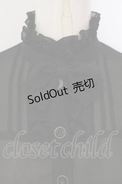 画像2: metamorphose / シャーリング姫袖ブラウス（シフォンジョーゼット）  クロ O-25-06-26-022-ME-BL-IG-OS