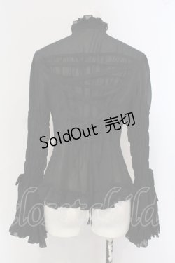 画像4: metamorphose / シャーリング姫袖ブラウス（シフォンジョーゼット）  クロ O-25-06-26-022-ME-BL-IG-OS