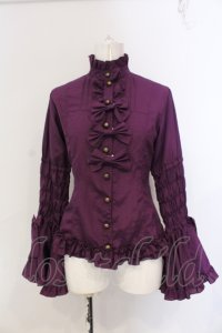 metamorphose / シャーリング姫袖ブラウス（梨地）  パープル O-25-06-26-023-ME-BL-IG-OS