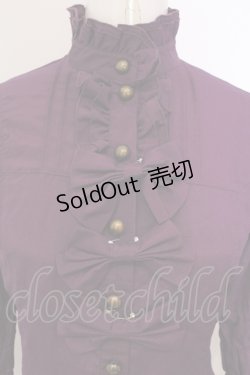 画像2: metamorphose / シャーリング姫袖ブラウス（梨地）  パープル O-25-06-26-023-ME-BL-IG-OS