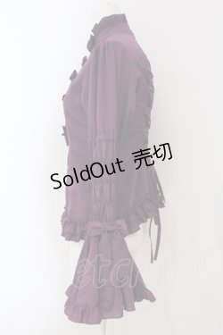 画像3: metamorphose / シャーリング姫袖ブラウス（梨地）  パープル O-25-06-26-023-ME-BL-IG-OS