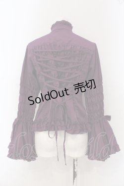 画像4: metamorphose / シャーリング姫袖ブラウス（梨地）  パープル O-25-06-26-023-ME-BL-IG-OS