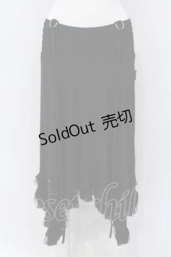 画像1: Ozz oneste / ランダムシャーリングスカート  ブラック O-25-06-26-024-OO-SK-IG-OS