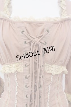 画像2: Ozz oneste / レースアップスクエアネックトップス  ピンク×生成り O-25-06-26-025-OO-TO-IG-OS