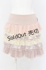 Ozz oneste / 異素材ティアードスカート  ピンク O-25-06-26-026-OO-SK-IG-OS