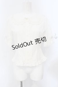 BABY,THE STARS SHINE BRIGHT / トーションレースの半袖ブラウス  シロ O-25-06-28-030-BA-BL-OW-OS