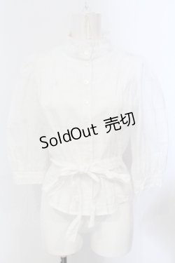 画像1: Sheglit / チェックパフブラウス M ホワイト O-25-06-28-034-EL-BL-OW-OS
