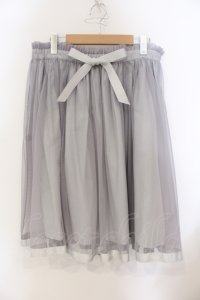 F＆A / リボン付きチュールスカート F グレー O-25-06-28-036-LO-SK-OW-ZT252