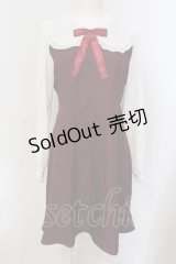 Amavel / ロゴリボンワンピース M ワイン O-25-06-28-039-CA-OP-OW-OS