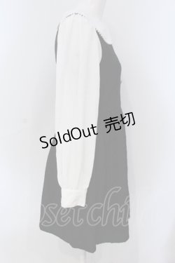 画像2: Ank Rouge / ジャガード丸襟ワンピース M クロ×シロ O-25-06-28-045-CA-OP-OW-OS