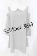 Ank Rouge / グレンチェックオフショルワンピース M グレー O-25-06-28-048-CA-OP-OW-OS