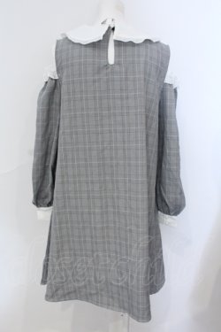 画像3: Ank Rouge / グレンチェックオフショルワンピース M グレー O-25-06-28-048-CA-OP-OW-OS