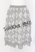 axes femme / アーガイル裾フリルスカート M グレー O-25-06-28-059-AX-SK-OW-ZT164