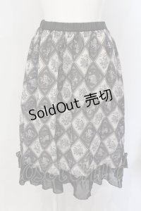 axes femme / アーガイル裾フリルスカート M グレー O-25-06-28-059-AX-SK-OW-ZT164