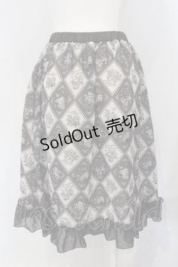 画像2: axes femme / アーガイル裾フリルスカート M グレー O-25-06-28-059-AX-SK-OW-ZT164