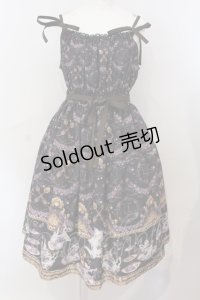 Enchantlic Enchantilly / すみれのお茶会ティアードジャンパースカート L アンティークブラック O-25-06-28-005-LO-OP-IG-OS