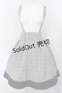 Amavel / チェックサス付きスカート M ネイビー O-25-06-28-070-CA-SK-OW-OS