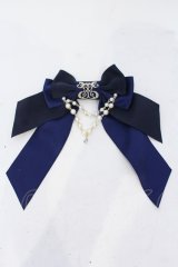 Enchantlic Enchantilly / ロゴ刺繍パールリボンブローチ  ネイビー O-25-06-28-071-LO-ZA-IG-ZT208-F004