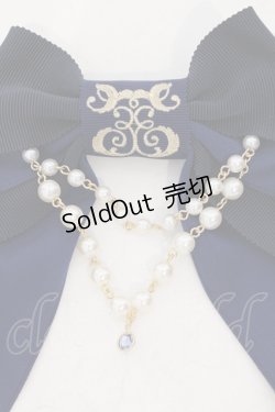 画像2: Enchantlic Enchantilly / ロゴ刺繍パールリボンブローチ  ネイビー O-25-06-28-071-LO-ZA-IG-ZT208-F004
