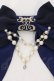画像2: Enchantlic Enchantilly / ロゴ刺繍パールリボンブローチ  ネイビー O-25-06-28-071-LO-ZA-IG-OS (2)