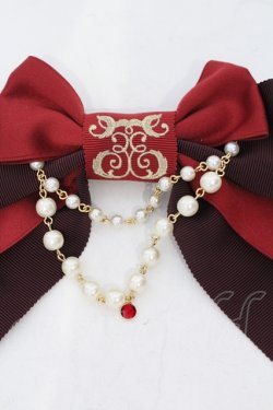 画像2: Enchantlic Enchantilly / ロゴ刺繍パールリボンブローチ  ボルドー O-25-06-28-072-LO-ZA-IG-OS