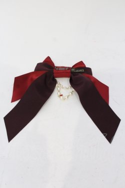画像3: Enchantlic Enchantilly / ロゴ刺繍パールリボンブローチ  ボルドー O-25-06-28-072-LO-ZA-IG-OS