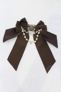 Enchantlic Enchantilly / ロゴ刺繍パールリボンブローチ  ブラウン O-25-06-28-073-LO-ZA-IG-OS