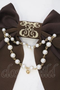 画像2: Enchantlic Enchantilly / ロゴ刺繍パールリボンブローチ  ブラウン O-25-06-28-073-LO-ZA-IG-OS
