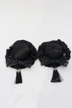 画像1: Hoshibako Works / 藤花集中華風お団子クリップ式ヘッドドレス  クロ O-25-06-28-077-LO-AC-IG-OS
